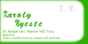 karoly nyeste business card